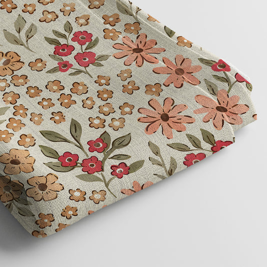 Kota Doria Digital Print Fabric | 5 Meter, 44" Width, Unstitched