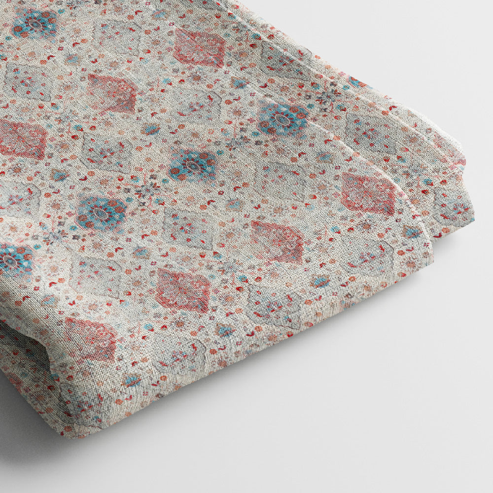 Kota Doria Digital Print Fabric | 5 Meter, 44" Width, Unstitched