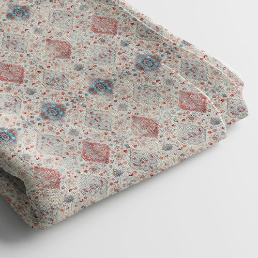 Kota Doria Digital Print Fabric | 5 Meter, 44" Width, Unstitched