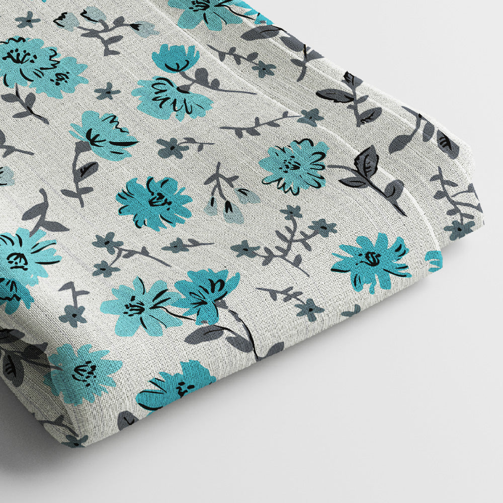 Kota Doria Digital Print Fabric | 5 Meter, 44" Width, Unstitched