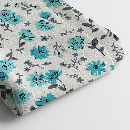 Kota Doria Digital Print Fabric | 5 Meter, 44" Width, Unstitched