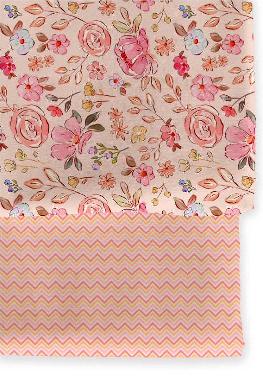 Poly Cotton Top Bottom Digital Printed Set - 2.5 mtr Top With 2.5 mtr Bottom