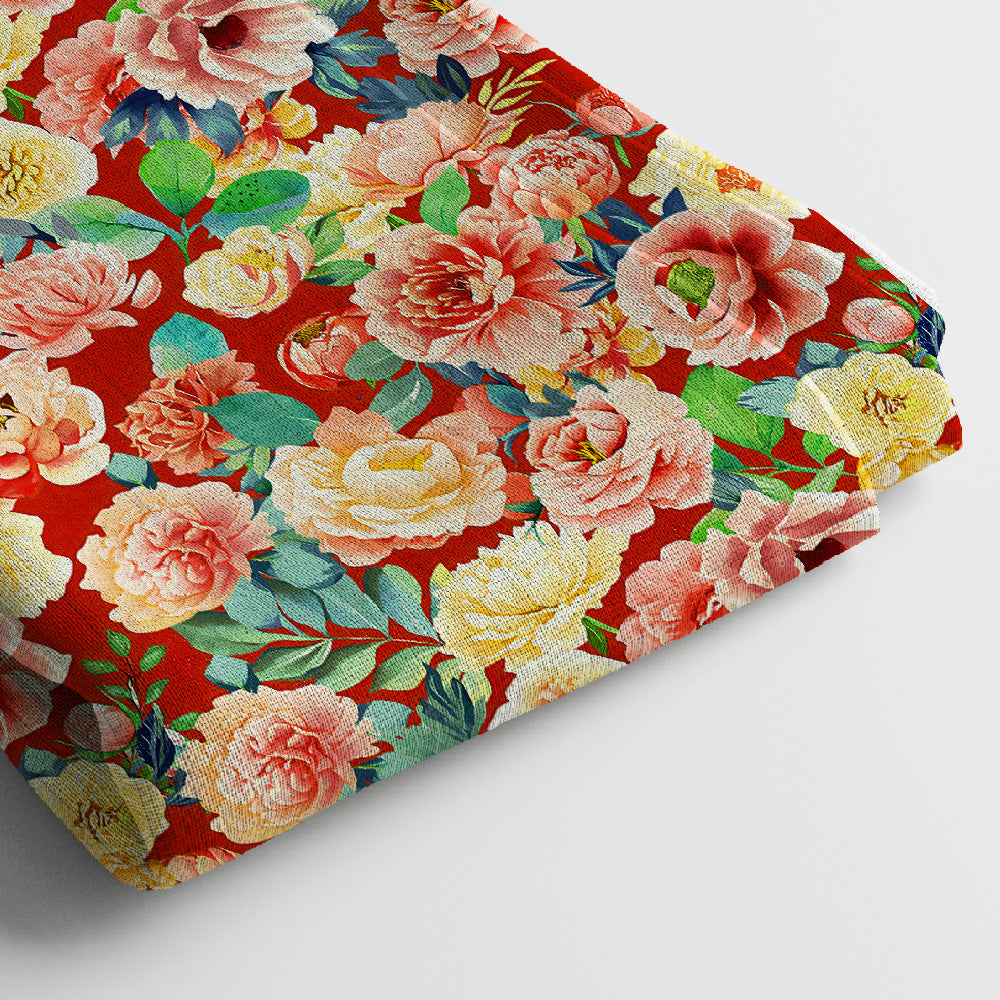 Kota Doria Digital Print Fabric | 5 Meter, 44" Width, Unstitched