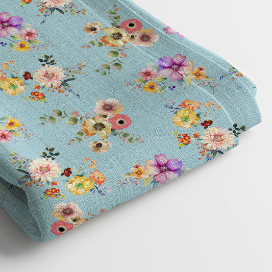 Kota Doria Digital Print Fabric | 5 Meter, 44" Width, Unstitched