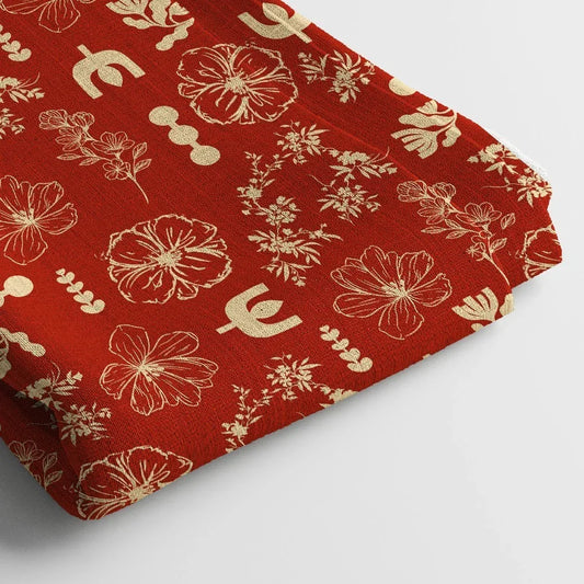 Linen Digital Print Fabric | 44 Inches, Unstitched - Arihant Creations