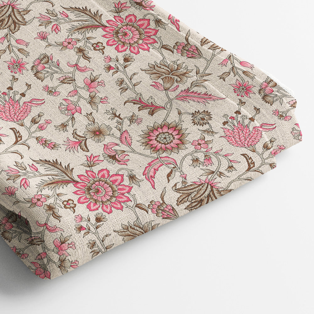 Linen Digital Print Fabric | 5 Meter, 44" Width, Unstitched