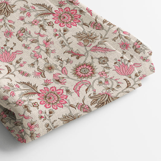 Linen Digital Print Fabric | 5 Meter, 44" Width, Unstitched