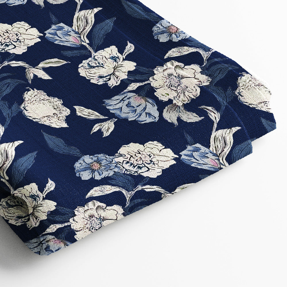 Pure Linen Digital Print Fabric | 5 Meter, 44" Width, Unstitched