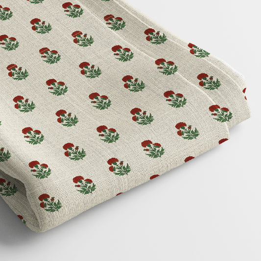 Pure Linen Digital Print Fabric | 5 Meter, 44" Width, Unstitched