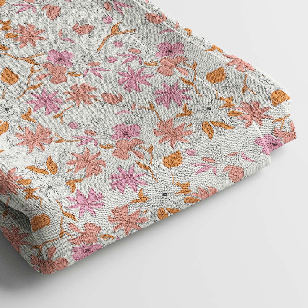 Crepe Digital Print Fabric | 5 Meter, 44" Inches, Unstitched