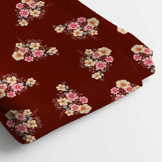 Crepe Digital Print Fabric | 5 Meter, 44" Inches, Unstitched