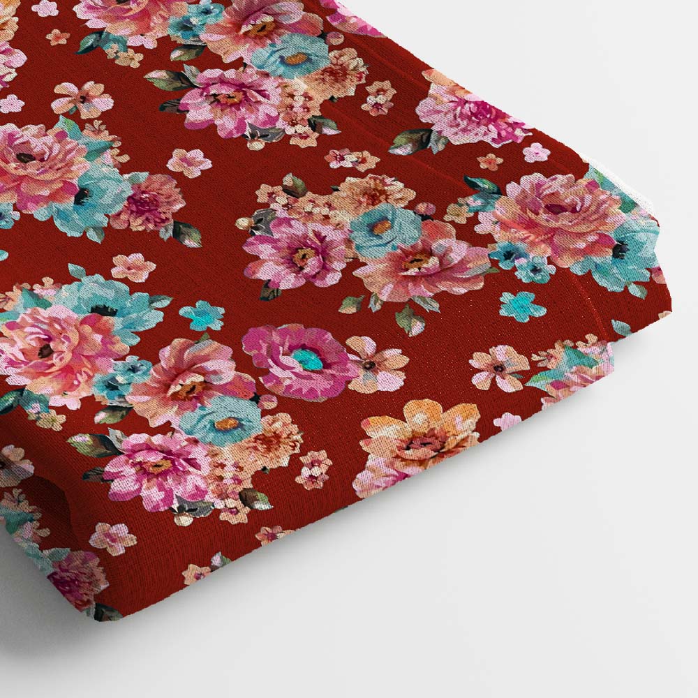 Crepe Digital Print Fabric | 5 Meter, 44" Inches, Unstitched
