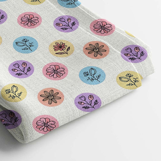 Muslin Digital Printed Fabric | 5 Meter, 44" Width, Unstitched