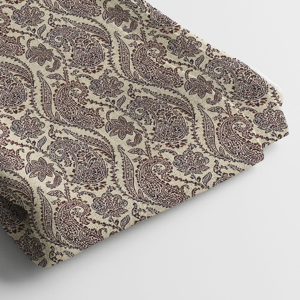 Pure Linen Digital Print Fabric | 5 Meter, 44" Width, Unstitched