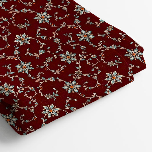 Kota Doria Digital Print Fabric | 5 Meter, 44" Width, Unstitched