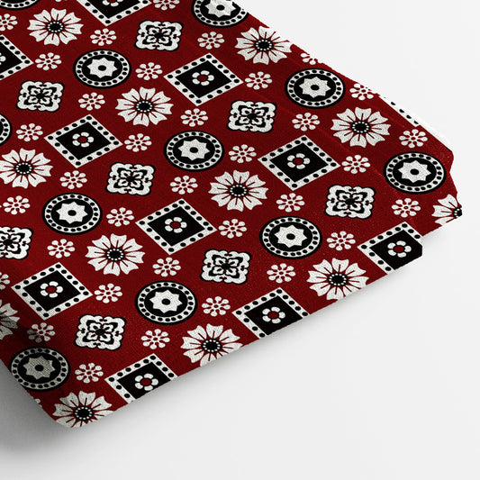 Linen Digital Print Fabric | 5 Meter, 44" Width, Unstitched