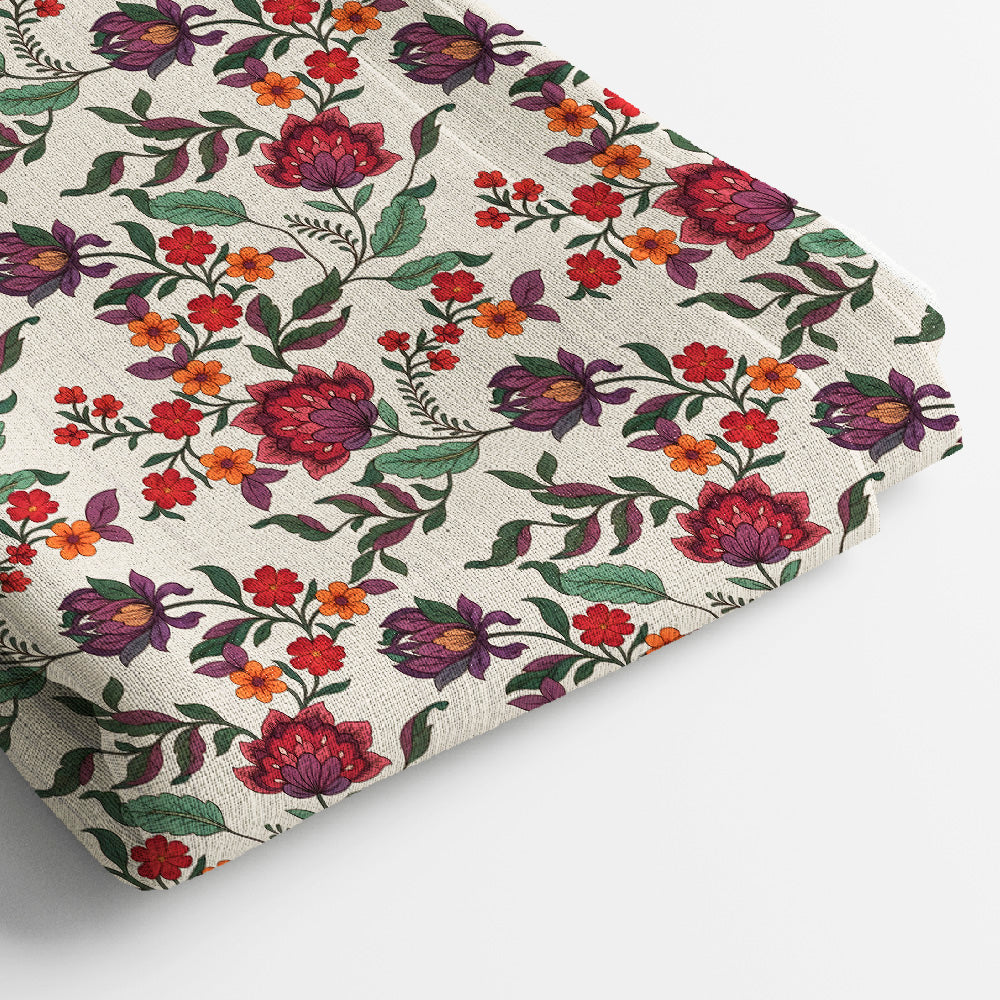 Pure Linen Digital Print Fabric | 5 Meter, 44" Width, Unstitched