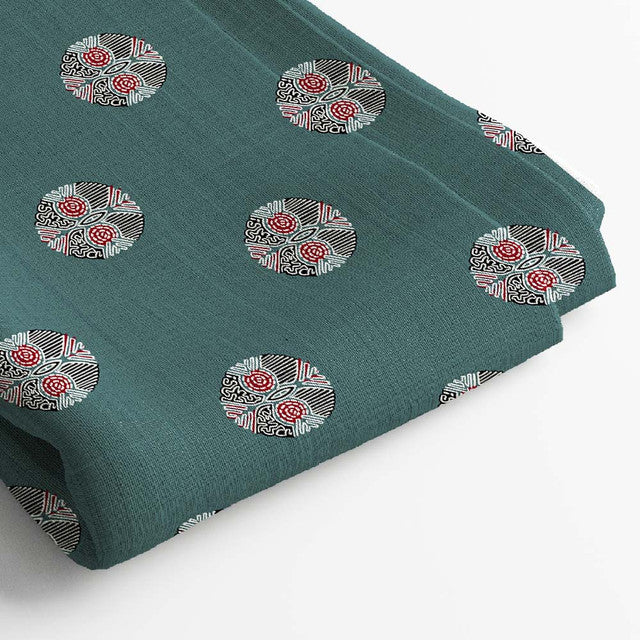 Muslin Digital Printed Fabric | 5 Meter, 44" Width, Unstitched