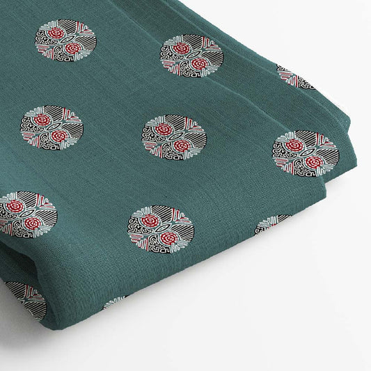 Muslin Digital Printed Fabric | 5 Meter, 44" Width, Unstitched