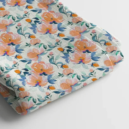 Muslin Digital Printed Fabric | Poly Blend, 44 Width, Unstitched, Soft, Lightweight - Arihant Creations