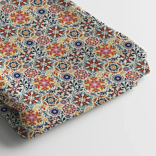 Muslin Digital Printed Fabric | Poly Blend, 44 Width, Unstitched, Soft, Lightweight - Arihant Creations