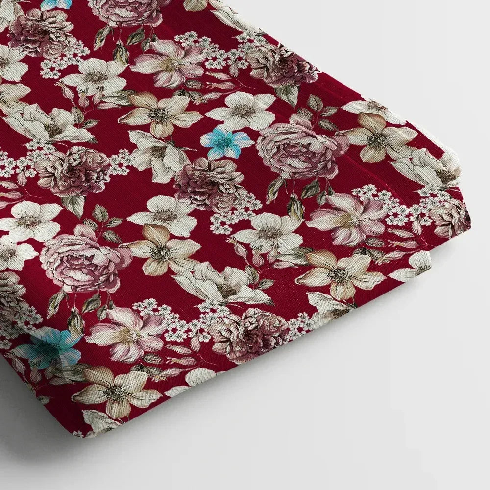 Poly Cotton Digital Printed Fabric, Soft & Lightweight, For Women's Clothing - Arihant Creations