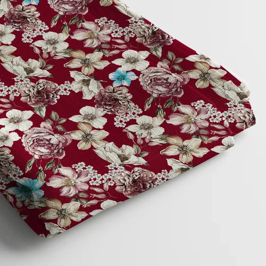 Poly Cotton Digital Printed Fabric, Soft & Lightweight, For Women's Clothing - Arihant Creations