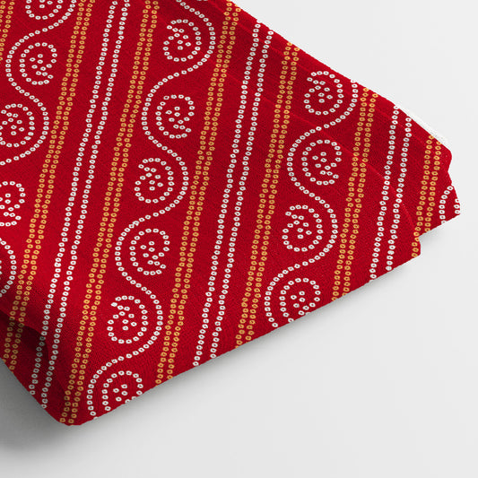 Kota Doria Digital Print Fabric | 5 Meter, 44" Width, Unstitched