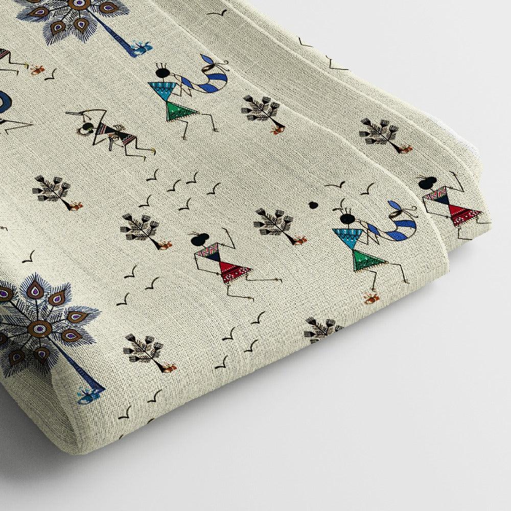 Modal Satin Digital Print Fabric | 44 Inches, Unstitched - Arihant Creations