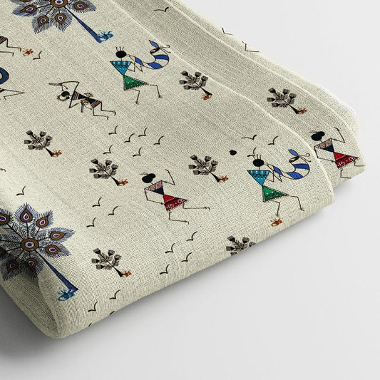 Modal Satin Digital Print Fabric | 44 Inches, Unstitched - Arihant Creations