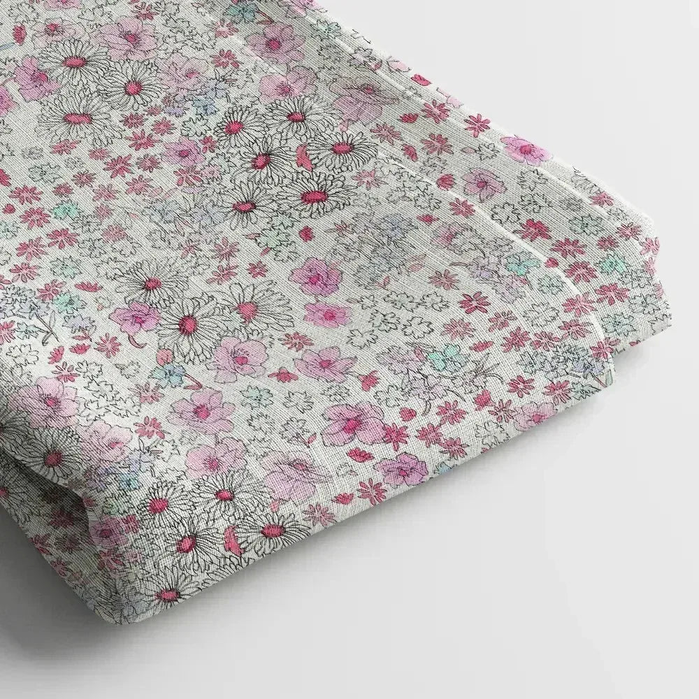 Linen Digital Print Fabric | 44 Inches, Unstitched - Arihant Creations