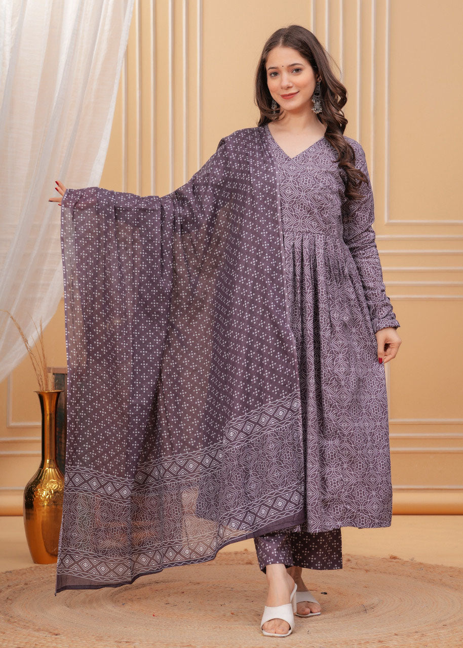 Women's Rayon Printed Kurti Pant Dupatta Set