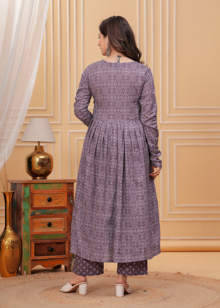 Women's Rayon Printed Kurti Pant Dupatta Set