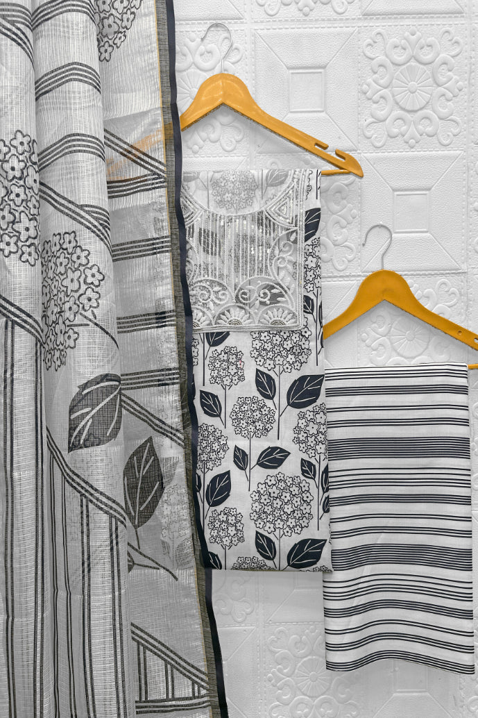 Cotton Embroidered Unstitched Dress Material