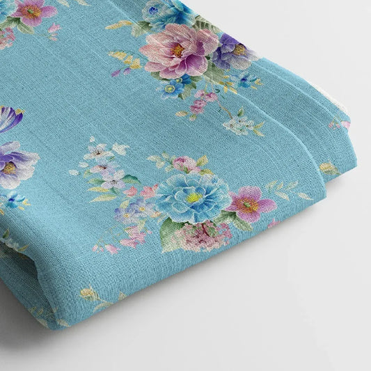 Georgette Digital Print Fabric | 44 Inches, Unstitched - Arihant Creations