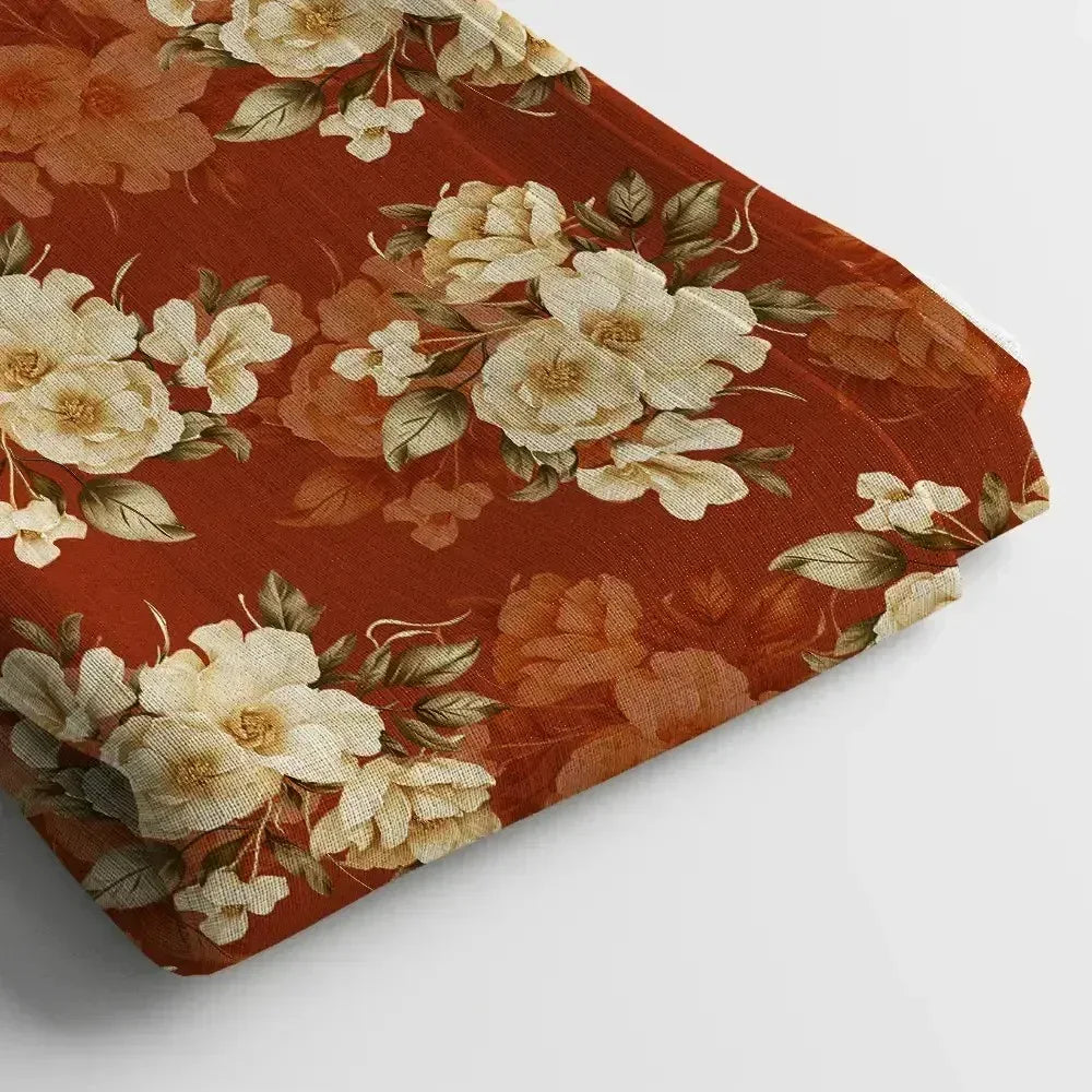 Georgette Digital Print Fabric | 58 Inches, Unstitched - Arihant Creations