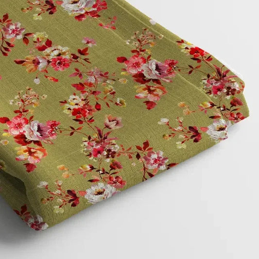 Muslin Digital Printed Fabric | Poly Blend, 44 Width, Unstitched, Soft, Lightweight - Arihant Creations