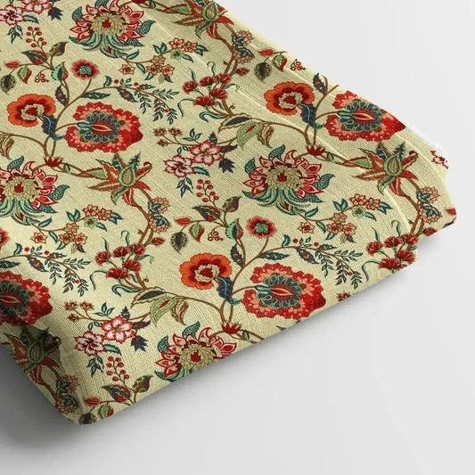 Muslin Digital Printed Fabric | Poly Blend, 44 Width, Unstitched, Soft, Lightweight - Arihant Creations