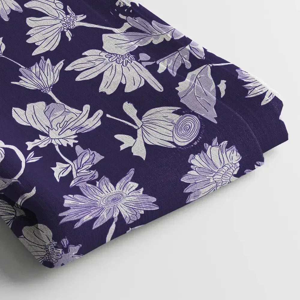 Muslin Digital Printed Fabric | Poly Blend, 44 Width, Unstitched, Soft, Lightweight - Arihant Creations