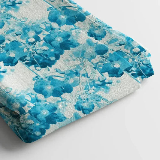 Muslin Digital Printed Fabric | Poly Blend, 44 Width, Unstitched, Soft, Lightweight - Arihant Creations