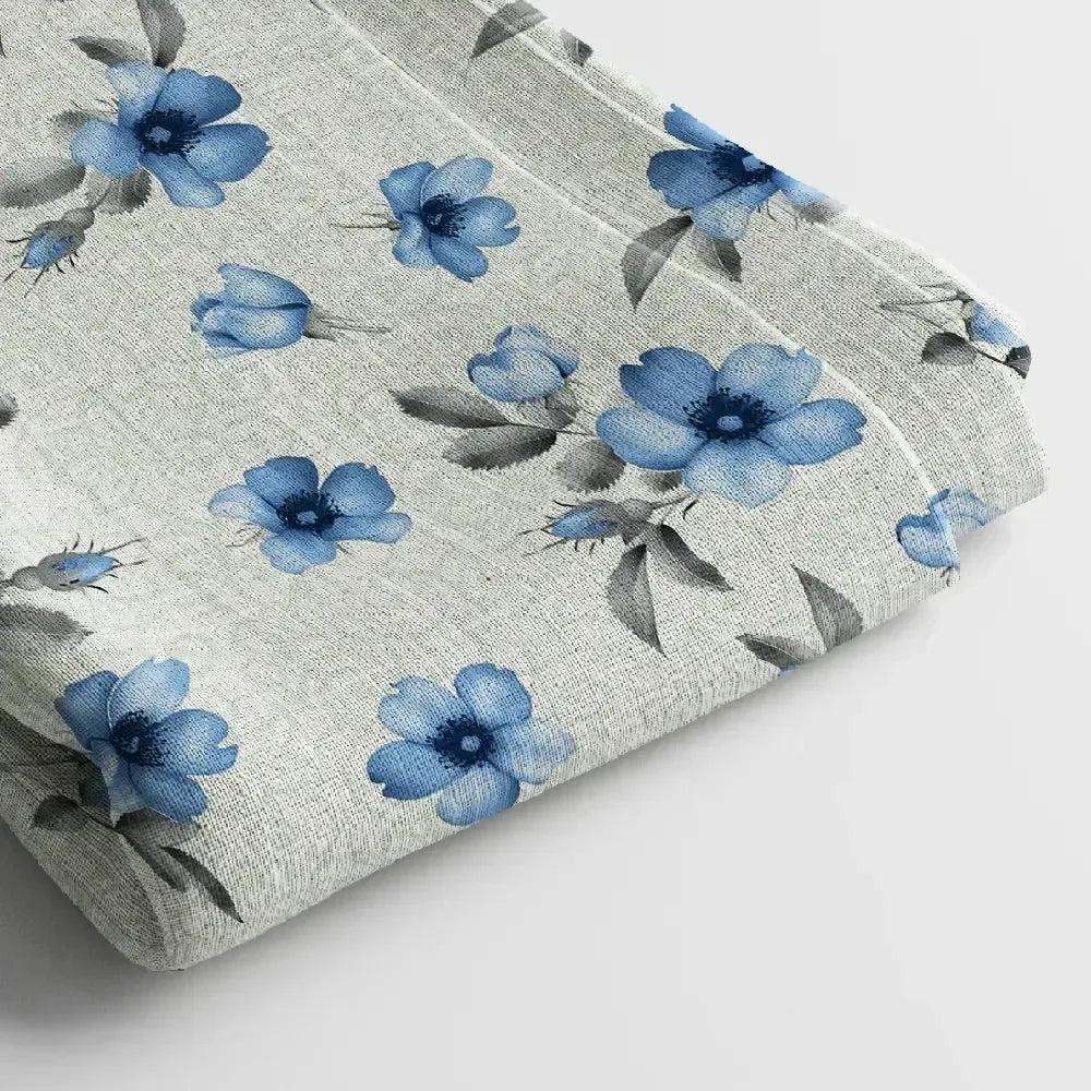Linen Digital Print Fabric | 44 Inches, Unstitched - Arihant Creations