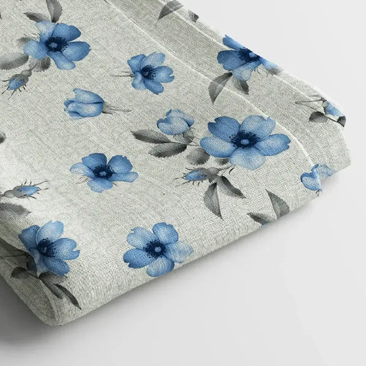 Linen Digital Print Fabric | 44 Inches, Unstitched - Arihant Creations