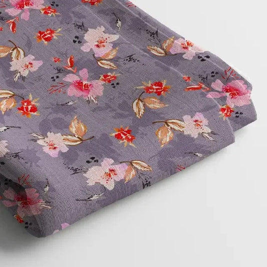 Muslin Digital Printed Fabric | Poly Blend, 44 Width, Unstitched, Soft, Lightweight - Arihant Creations